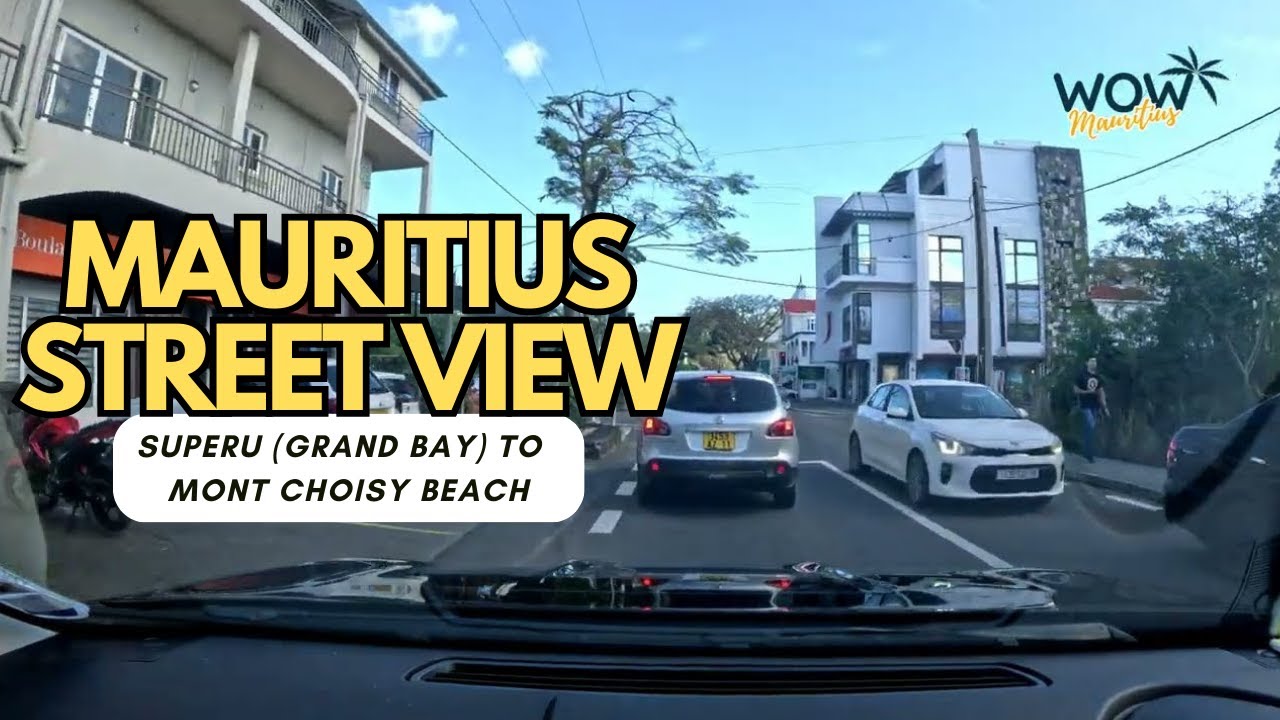 Mauritius street view - driving from SuperU (Grand Bay) to Mont Choisy Beach on scenic road