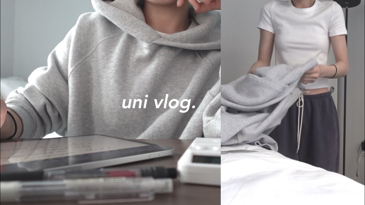 STUDY VLOG ☁️ week in my life, full time uni student, 7am mornings, college routines & cooking, ootd