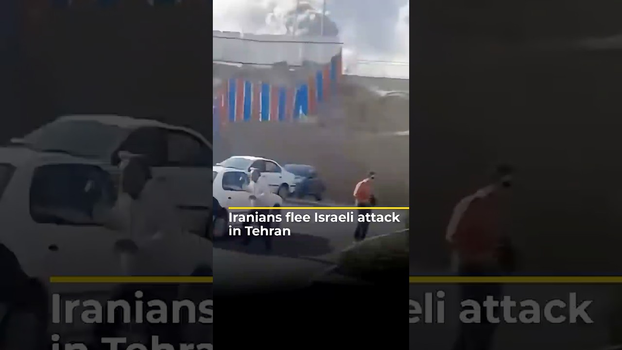 Iranians flee Israeli attack in Tehran | AJ #shorts