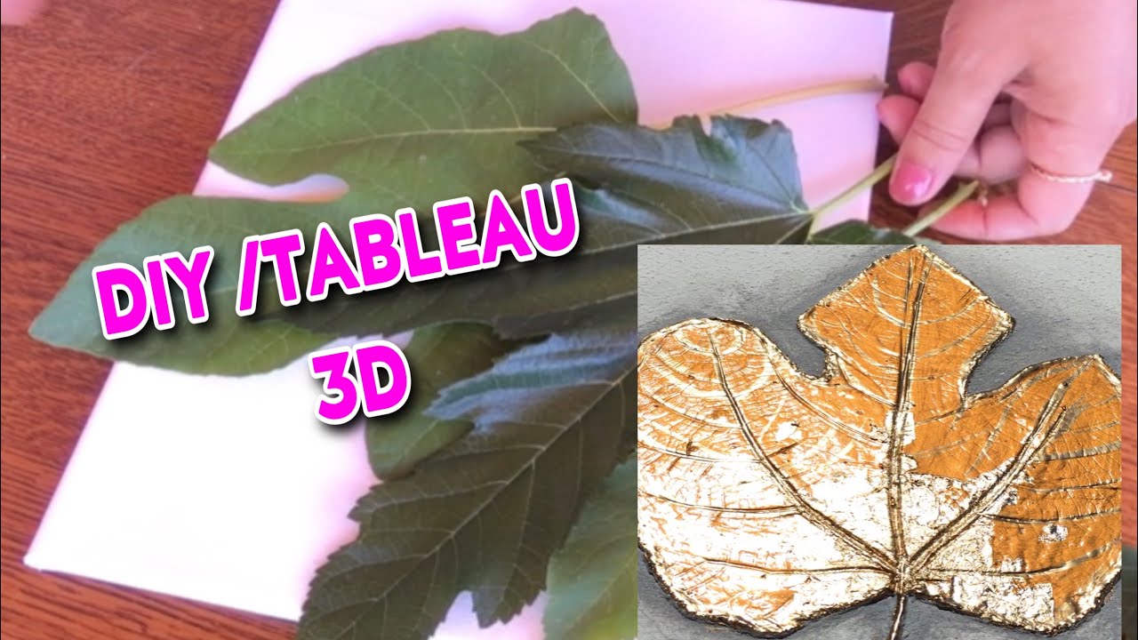 #diy regardez ce que j’ai faite, feuille #tableau 3D #idée #peinture décoration لوحة ثلاثية الابعاد#