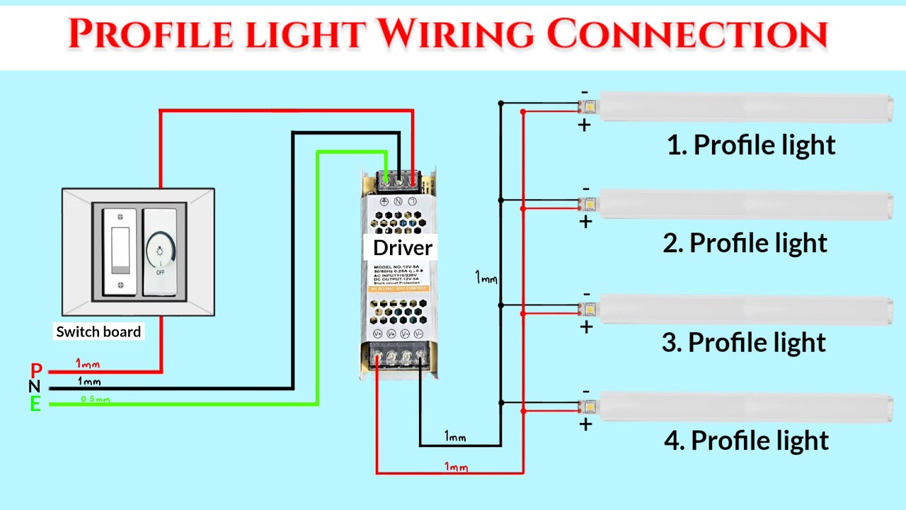 Profile Light Wiring Connection l Led profile light wiring l house wiring