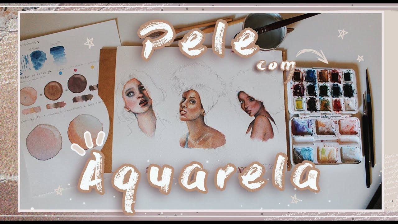 🎨 COMO PINTAR PELE COM AQUARELA - Pele clara, tons médios e pele negra - Aquarela para iniciantes 🖌️