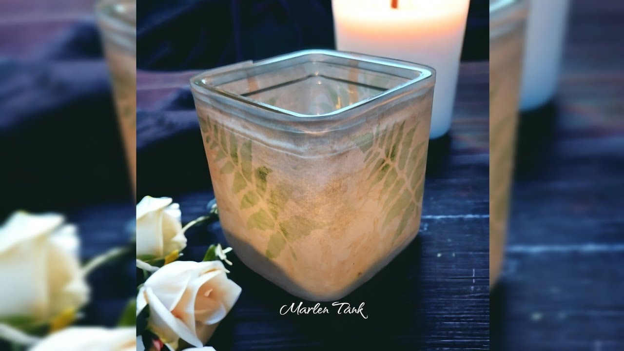 Teelichtglas mit AquaXXL Stiften und Babyöl gestalten | Transparentpapier | GONIS |Tutorial