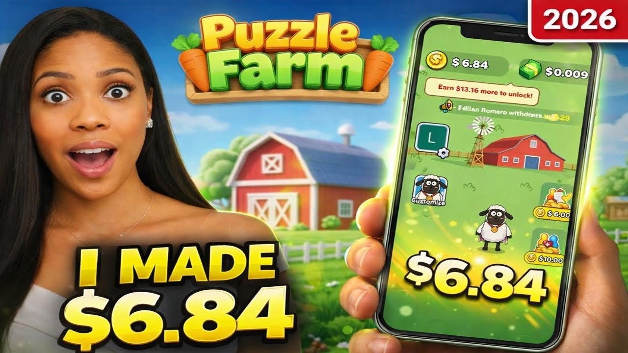 Puzzle Farm App Review 2026 | I Made $6.84 Solving Puzzles