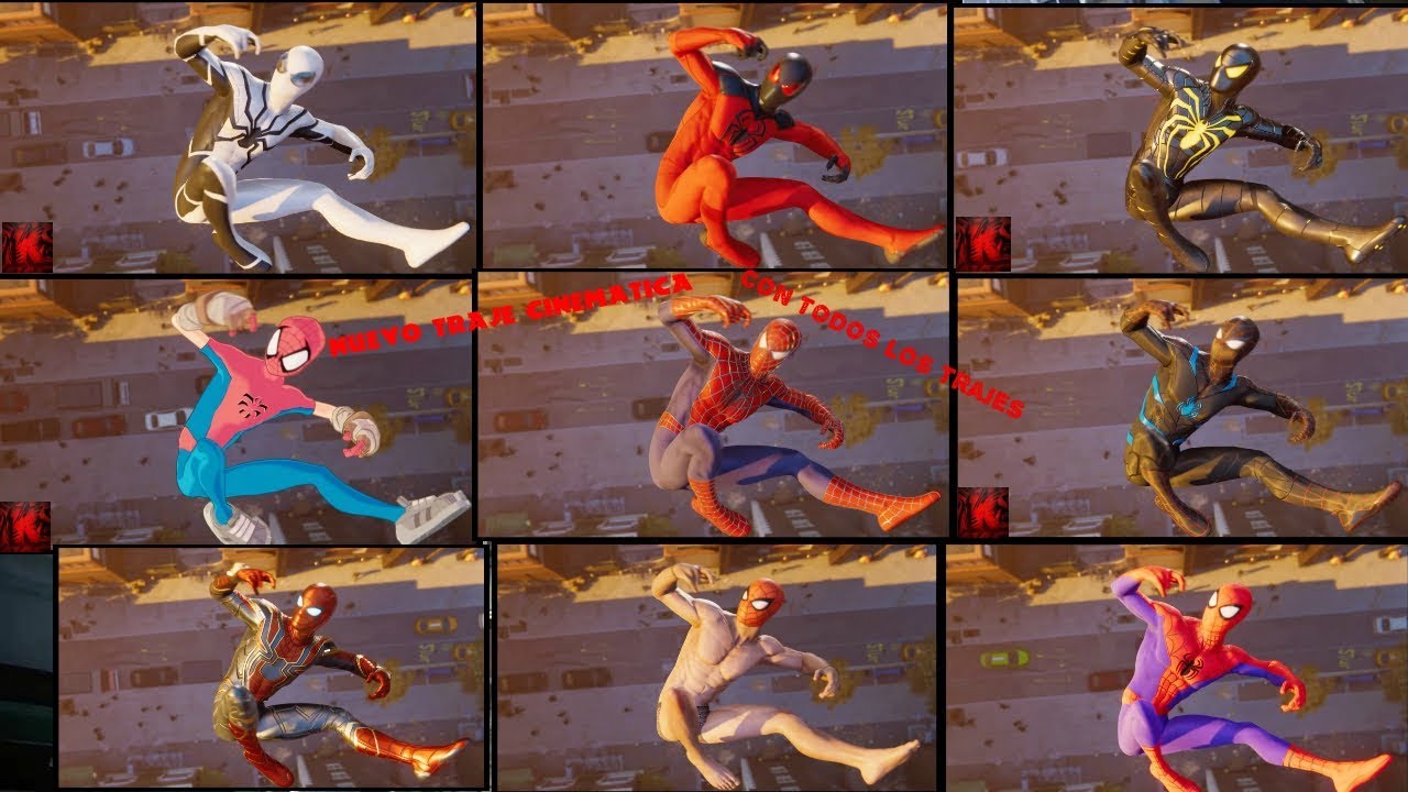 CINEMATICA NUEVO TRAJE CON TODOS LOS TRAJES DE SPIDERMAN PS4 ESPAÑOL LATINO