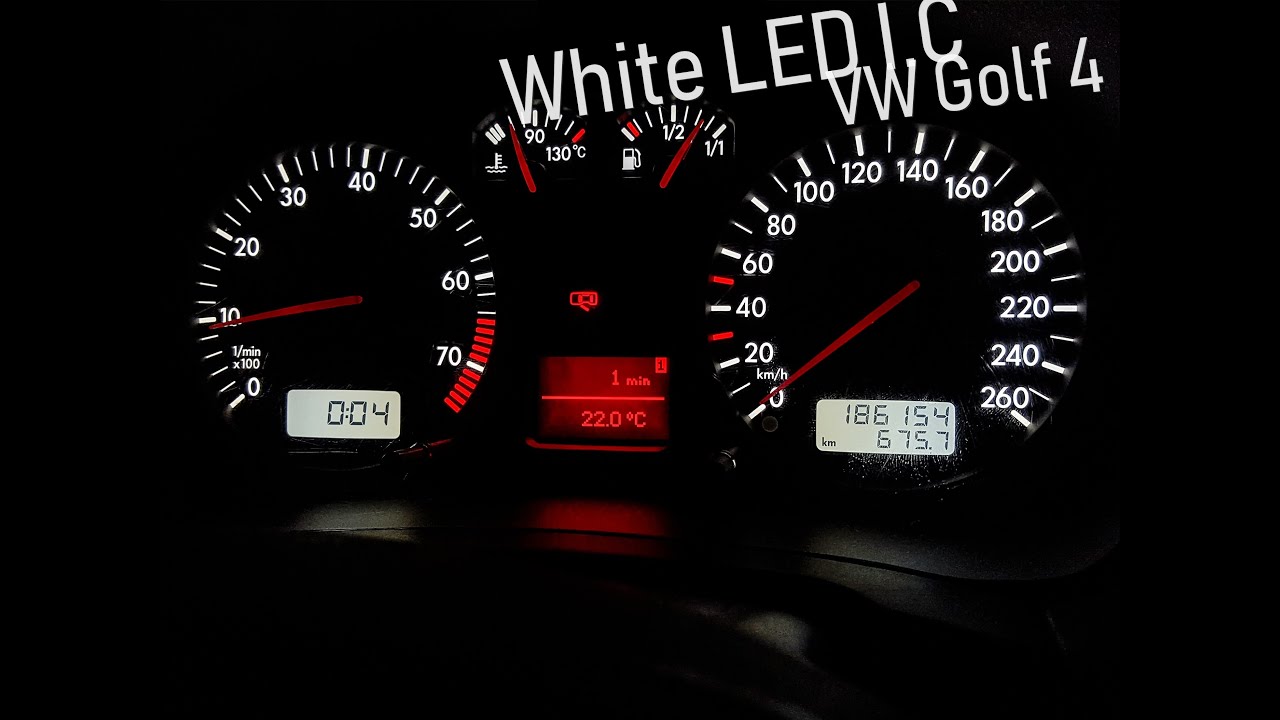 VW Golf MK IV  custom white led cluster dash climate and radio (2019)