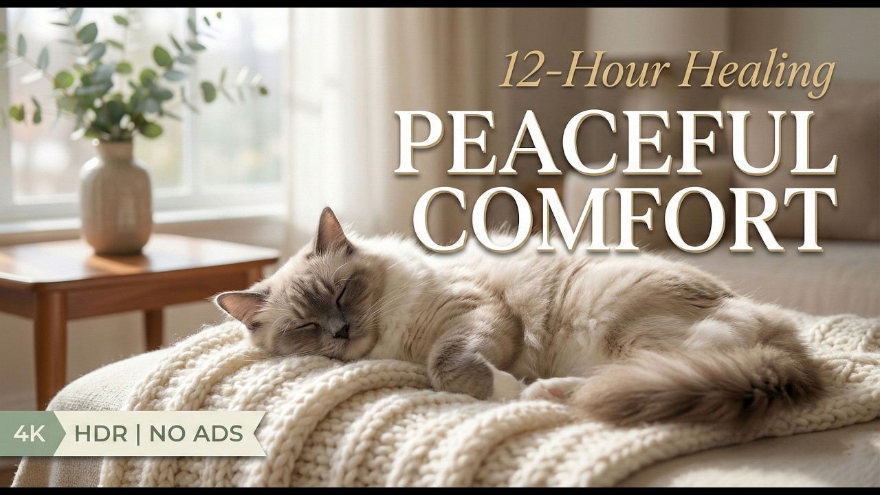 12 часов исцеляющих звуков для кошек 🐈 — спокойные мелодии для исцеления, дневного сна и эмоциональ