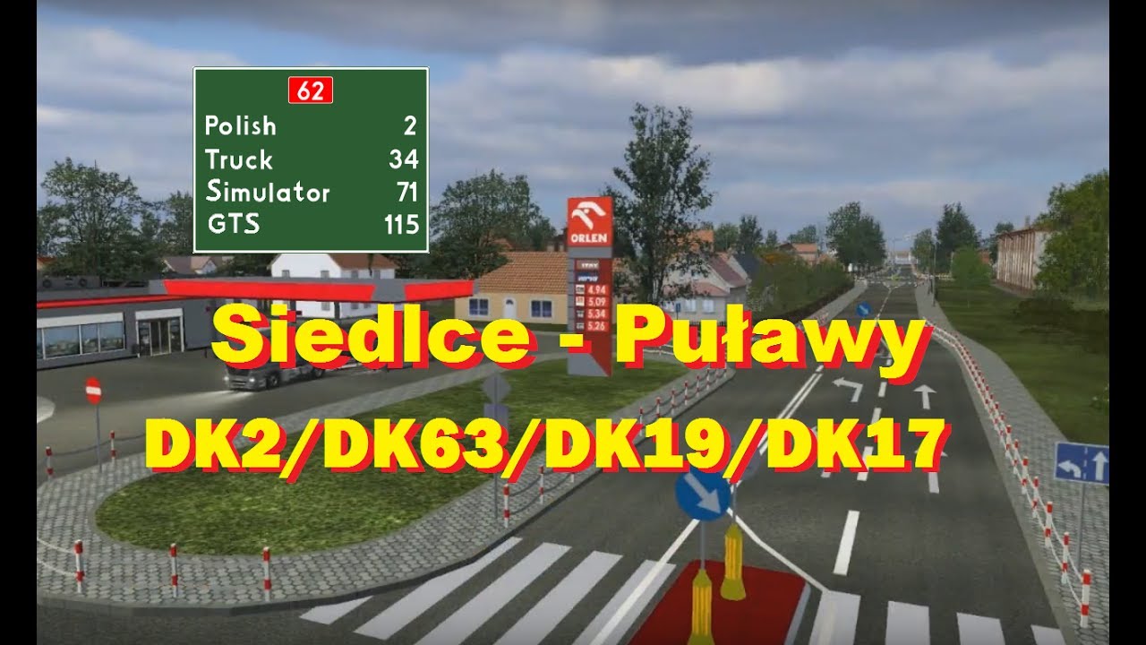 GTS Mapa Polski: Siedlce-Łuków-Lublin-Puławy DK2/DK63/DK19/DK17