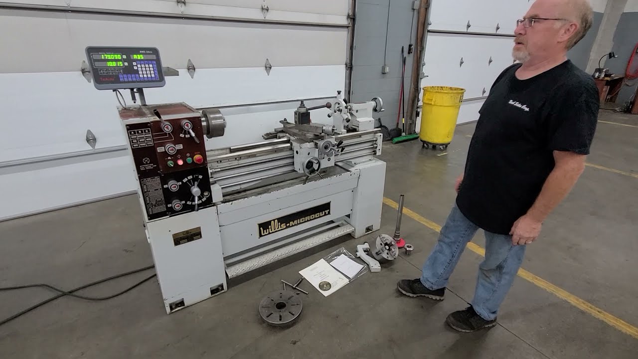 Willis 1440E Removable Gap Bed, Engine Lathe with Taper Attachment, New 2 Axis Digital Readout