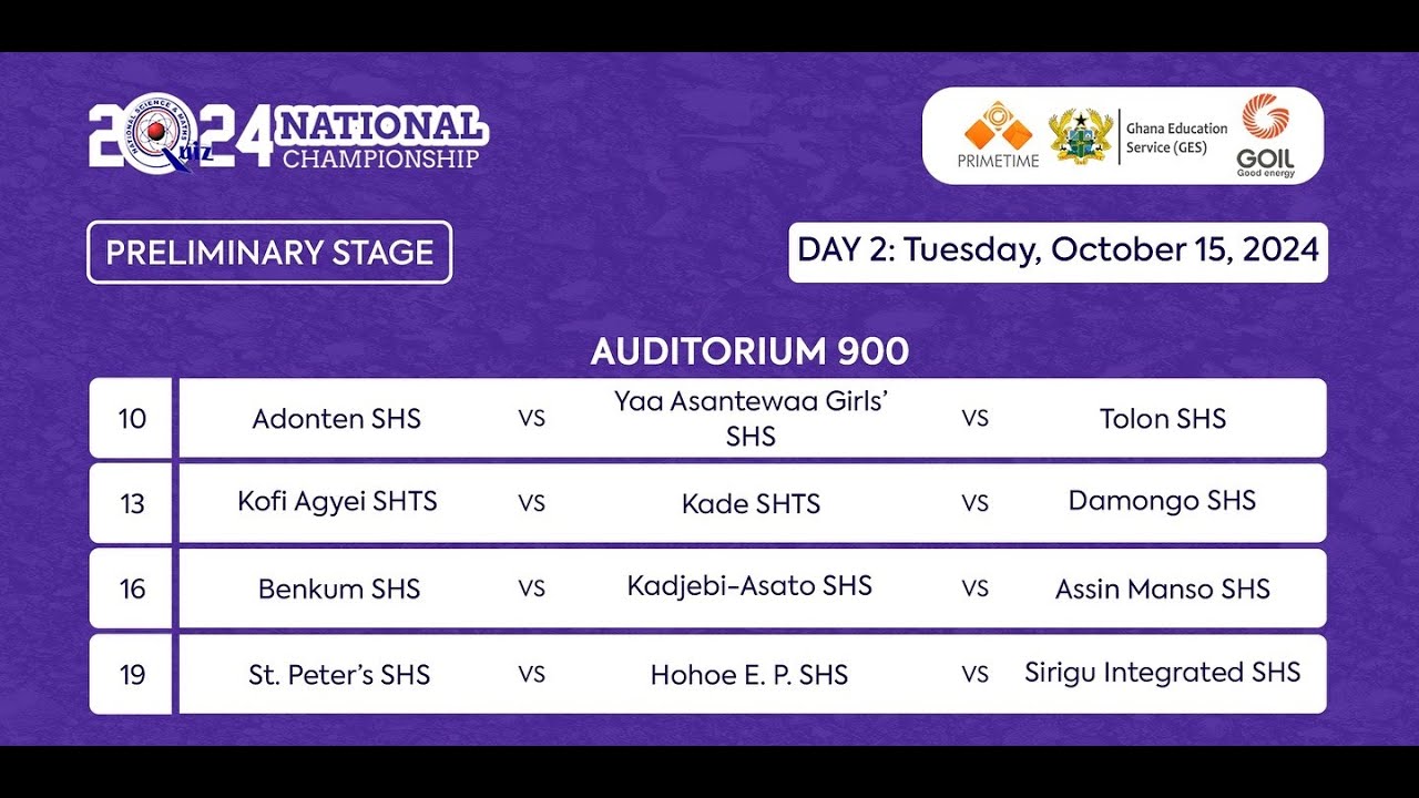 #NSMQ2024 PRELIMINARY STAGE | BENKUM SHS VS KADJEBI ASATO SHS VS ASSIN MANSO SHS