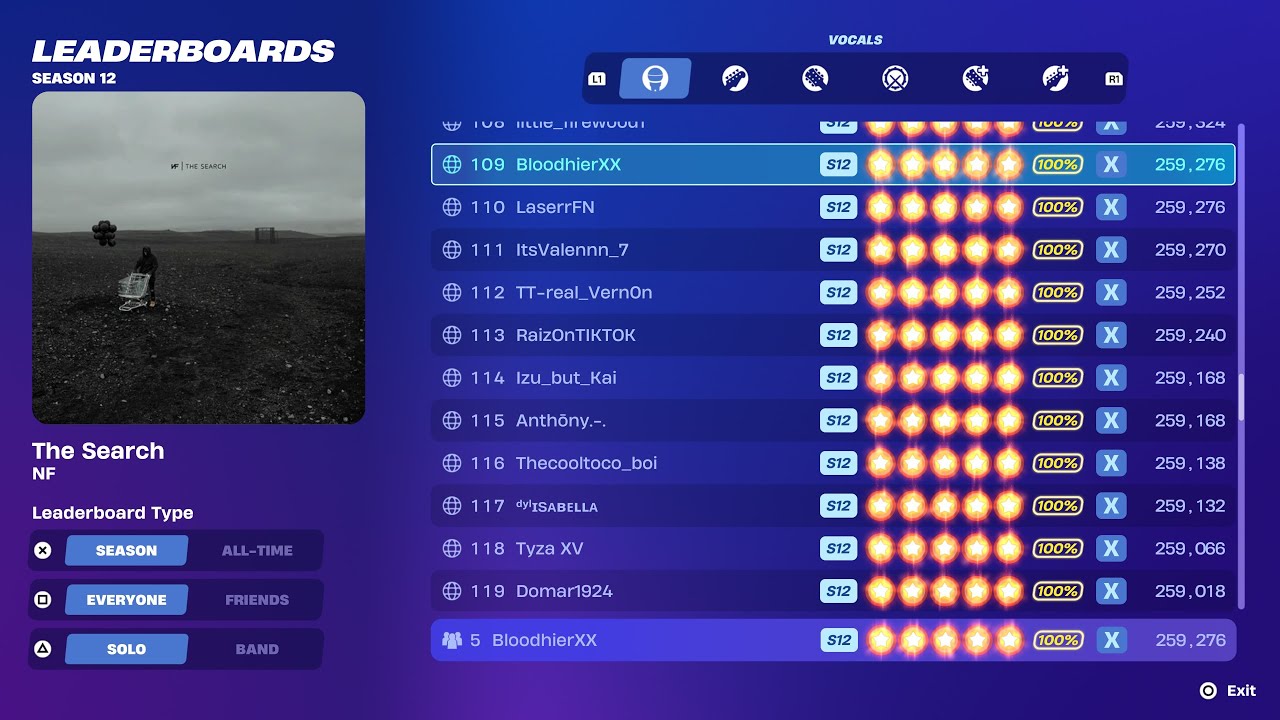 Fortnite Festival S12 Revisit - The Search Flawless Vocals Expert Mode
