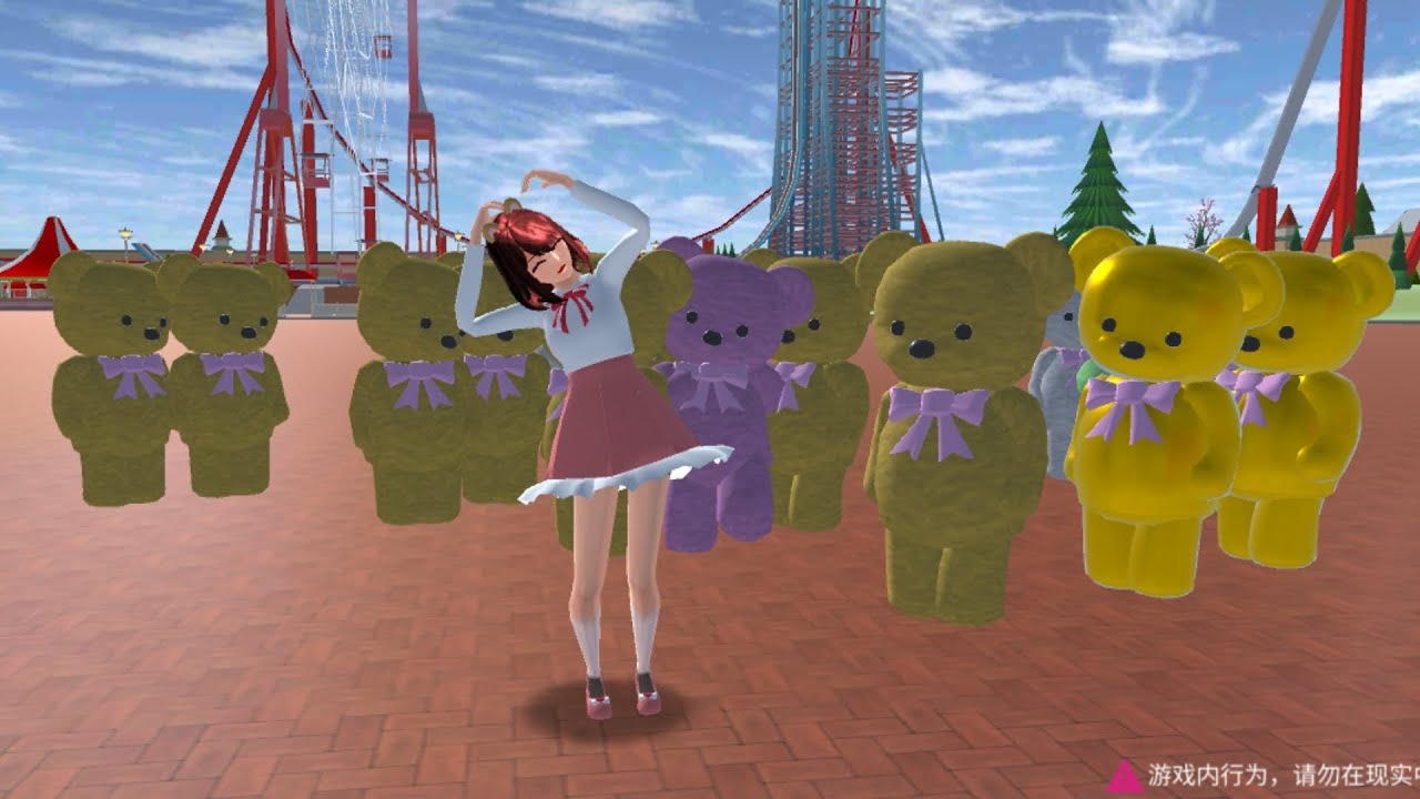 I Counted the Teddy Bear Mascot 🐻 in the Sakura School Simulator #sakuraschoolsimulator