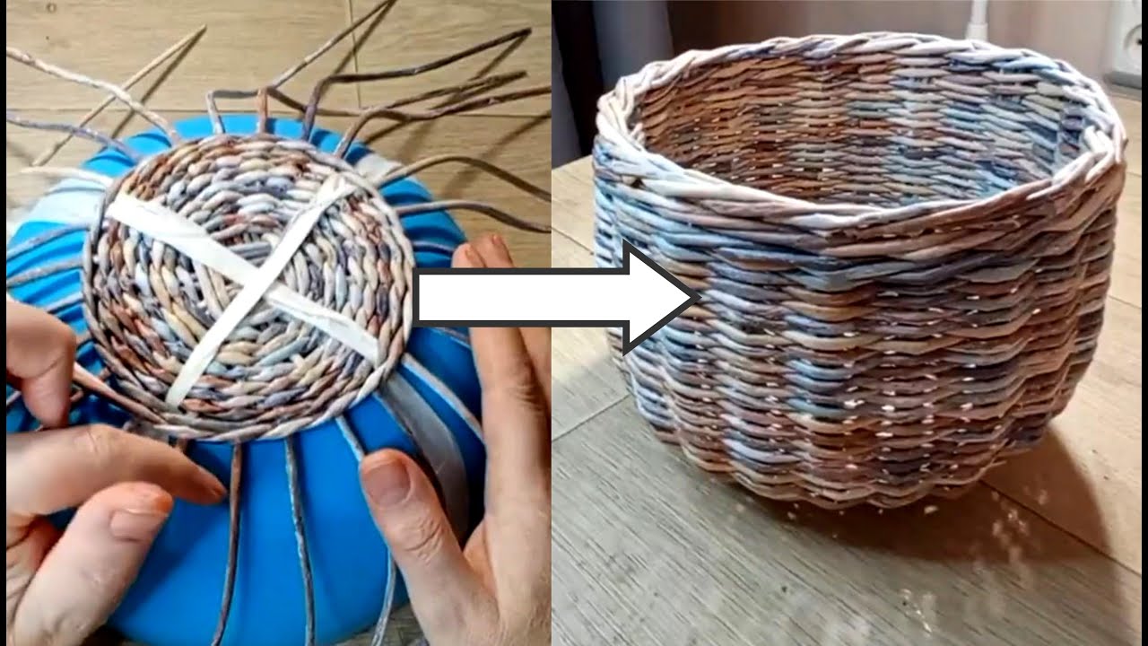 How to Weave a Round BASKET out of PAPER | Easy DIY Paper Crafts Step by Step