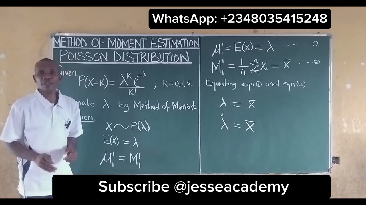 Method of Moments for Poisson Distribution: #methodofmoments