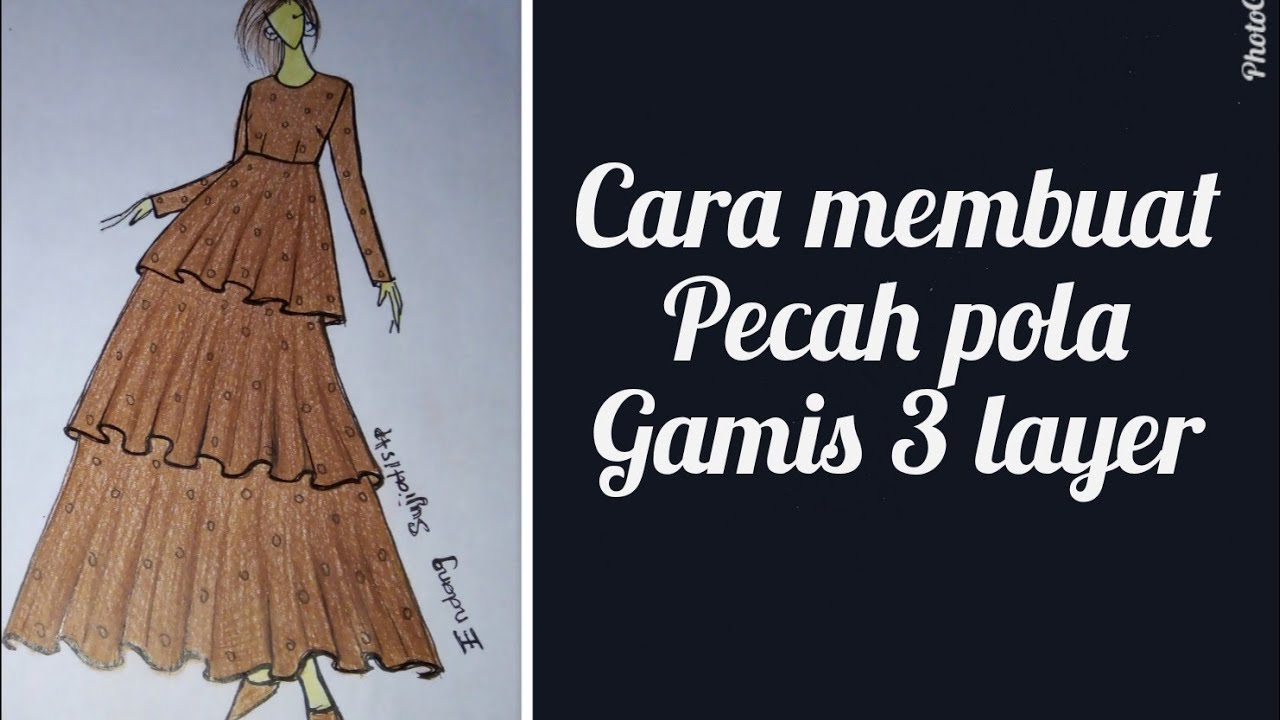 Cara membuat pola gamis tiga layer #Endangsujiatistp #polagamistigalayer