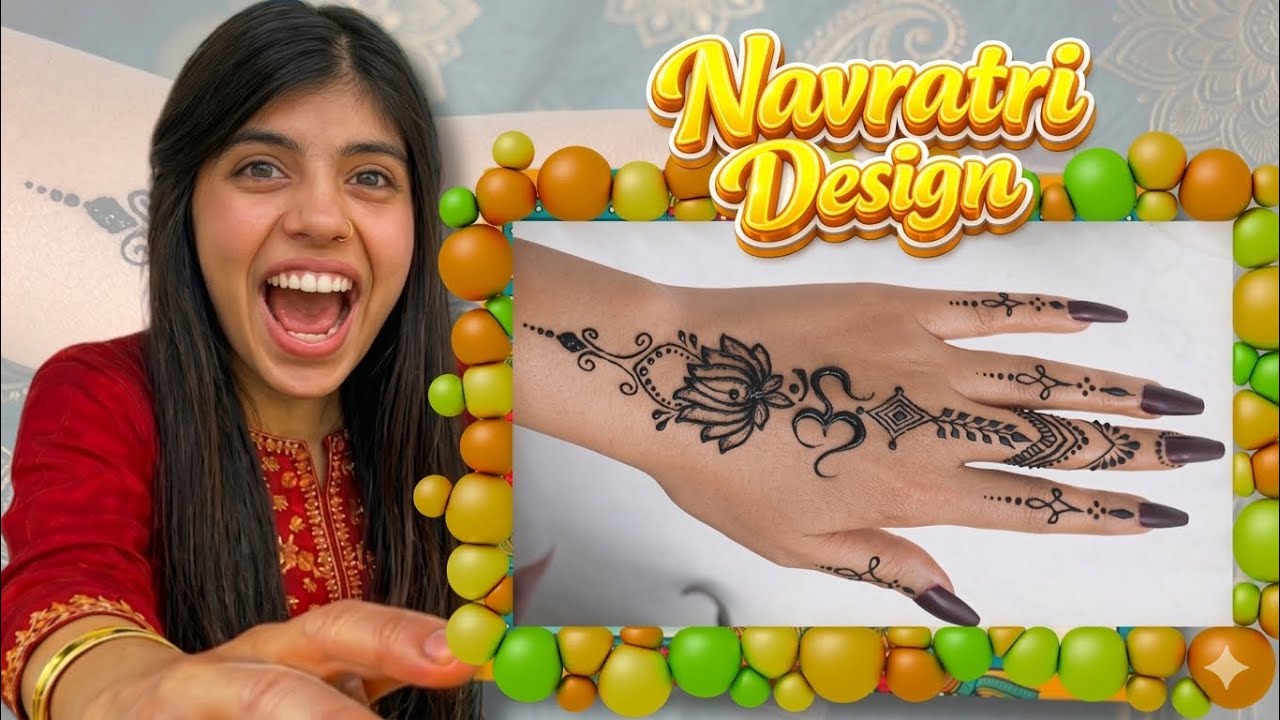 Navratri mehndi design easy back hand| नवरात्रि मेहंदी डिजाइन