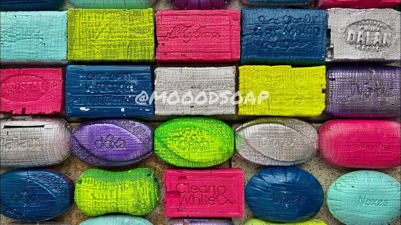 🤩ASMR soap CUBES. Cutting colored cubes. Crunch. No talking. #asmr