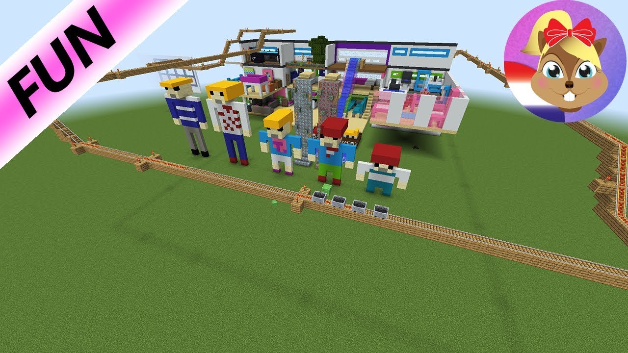JULIAN + EMMA REAGEREN OP DE ACHTBAAN ROND DE LUXE VILLA BIJ MINECRAFT! Playmobil video Nederlands