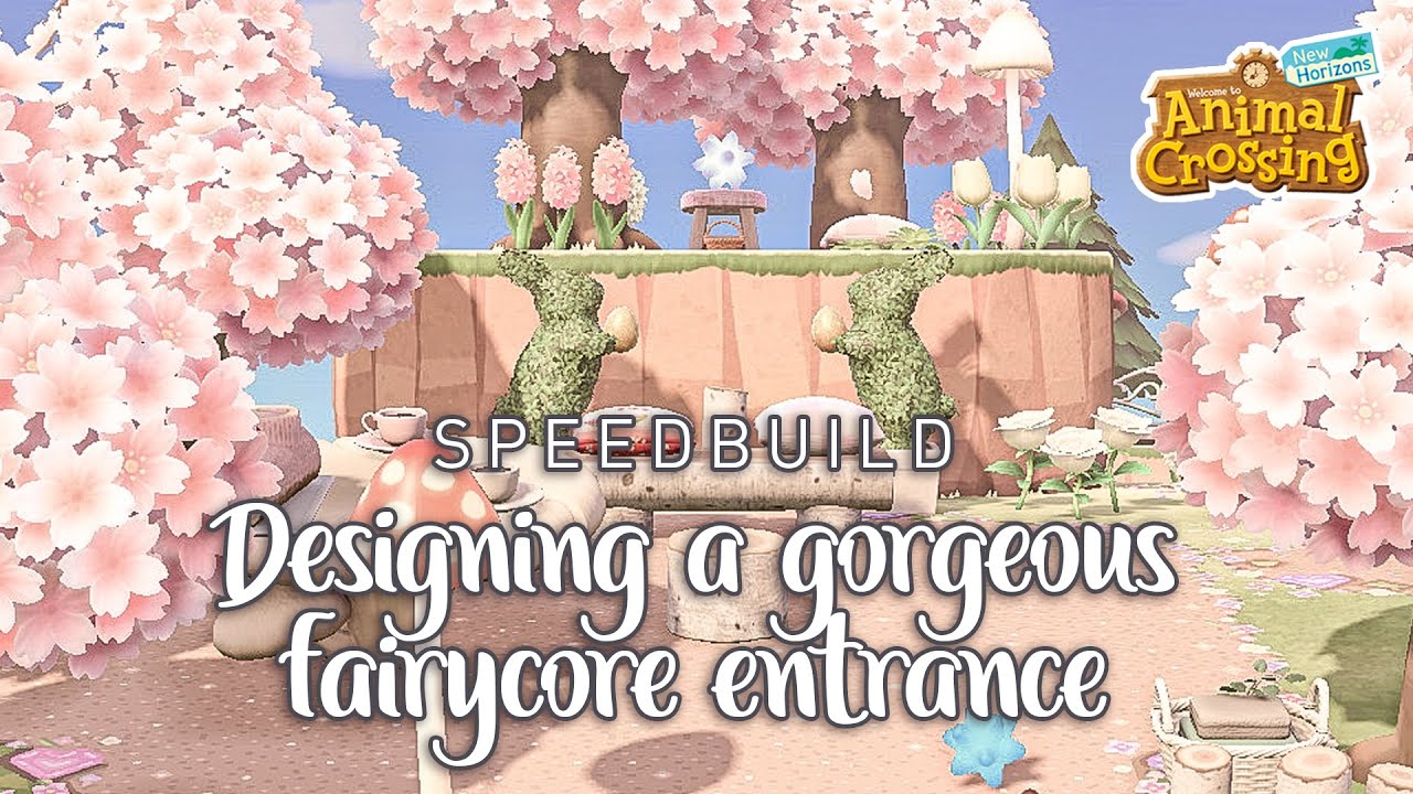 Designing a beautiful fairycore entrance step by step! | SPEEDBUILD | Animal Crossing New Horizons