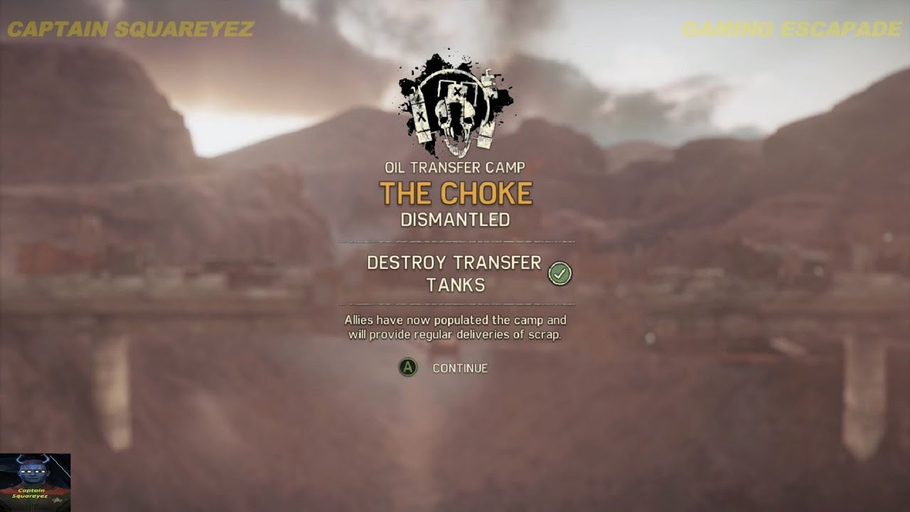 Mad Max - The Choke Transfer Tanks Camp - Walk Through Guide