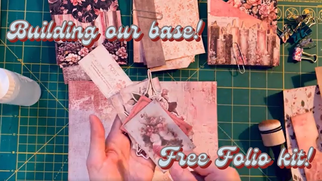 LITTLE THINGS FOLIO BASE BUILD! 💖 Part 1 of Debbie's FREE February Digital Kit @inkandpagejournals