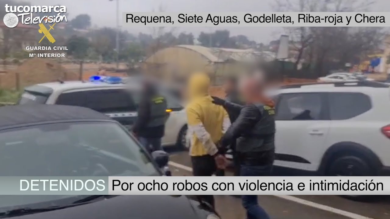 Vídeo: 3 detenidos por 8 robos con violencia en Requena, Siete Aguas, Chera, Godelleta y Riba-roja
