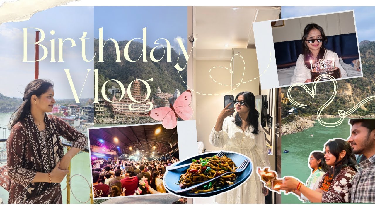 This is how I celebrated my Birthday 🎂 | Day 02 in Rishikesh 🪷| Temples, Ganga Aarti & Cafe✨