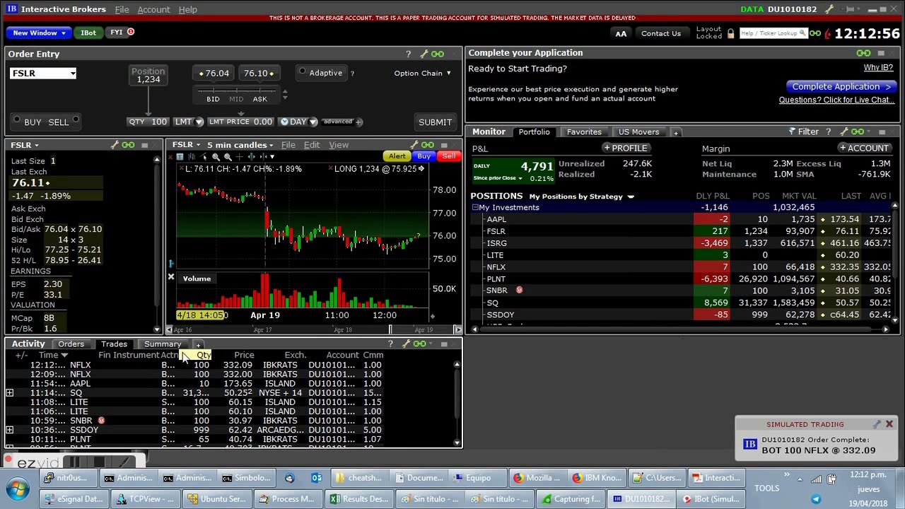 Interactive Brokers TWS iBot (unencrypted FIX protocol)