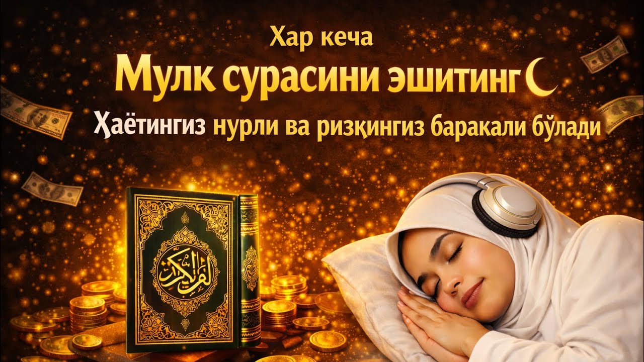 Ҳар кеча Мулк сурасини эшитинг 🌙 Ҳаётингиз нурли ва ризқингиз баракали бўлади