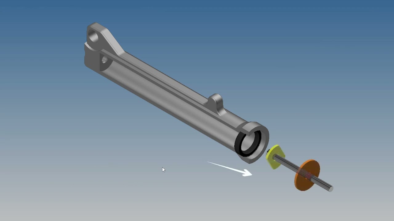 Shock depan motor simulasi Tracker Seal 3D