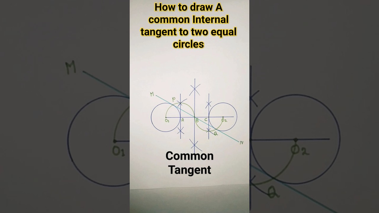 how to draw a common internal tangent to two equal circles#shorts#ytshorts#viral#trendingshorts#math