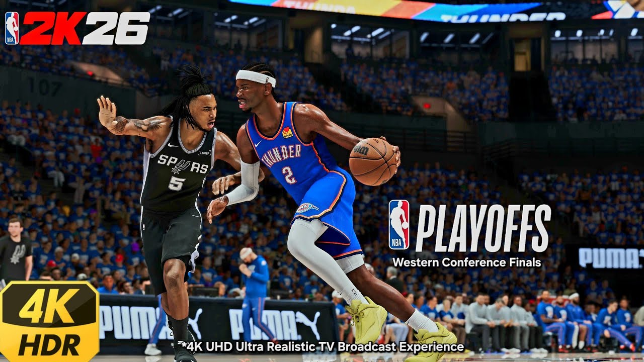 Плей-офф NBA 2K26 | &laquo;Тандер&raquo; против &laquo;Спёрс&raquo; | Ультрареалистичный геймплей | PS5 4K HDR