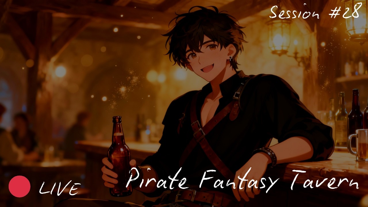 🔴 LIVE Cozy Pirate Harbor Tavern ⚓ Medieval Fantasy D&D Ambience for Study & Relax | Session 28