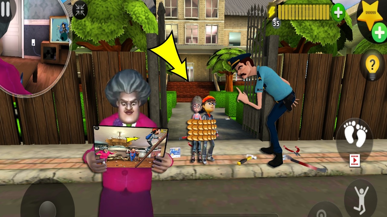 Scary Teacher 3D - New updater - troll Miss T fell face down so fun part 5480#scaryteacher3d