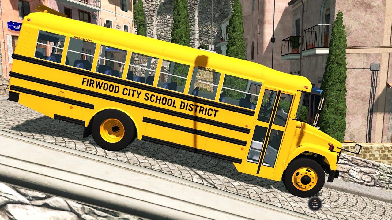 BeamNG Drive - CB 40 Short School Bus in Italy
