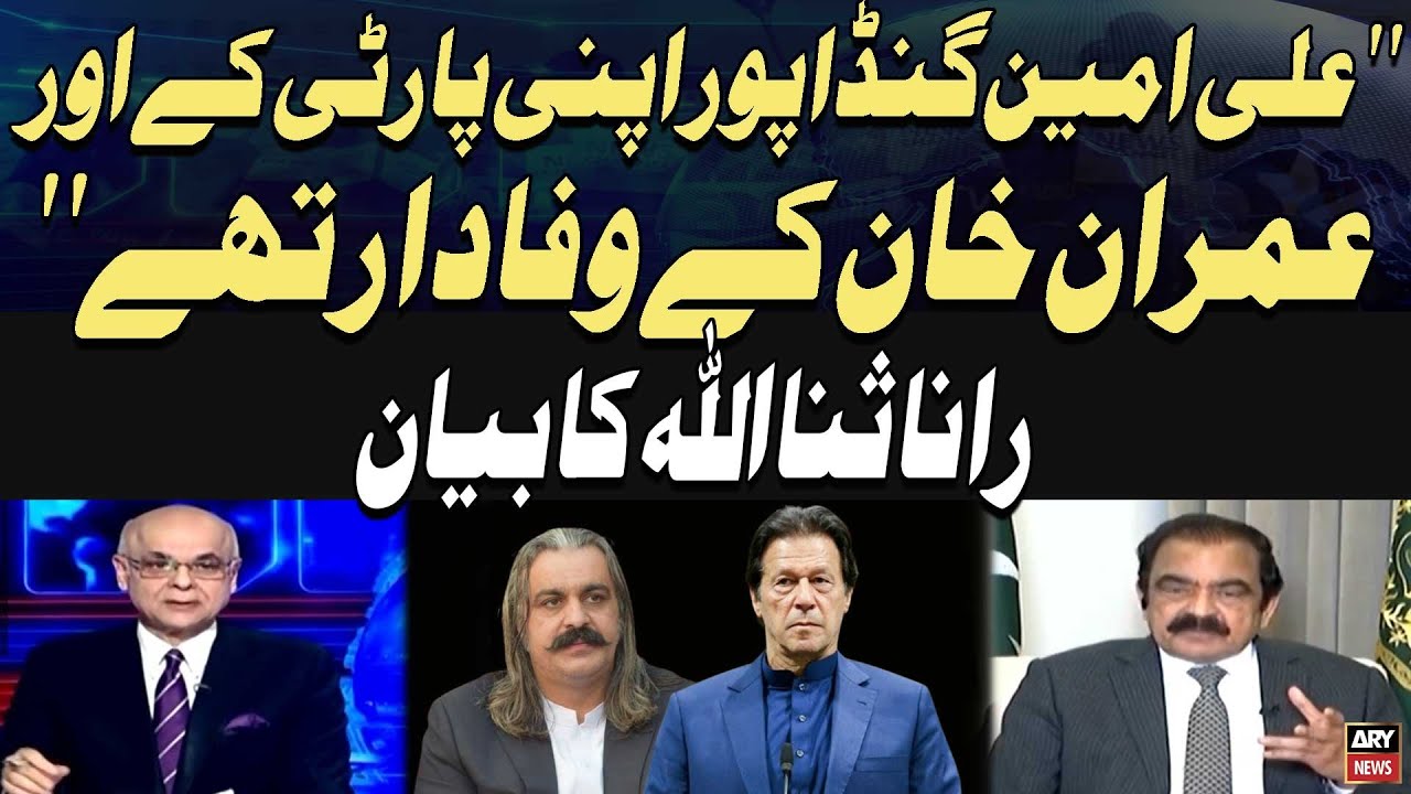 Ali Amin Gandapur Was Loyal to His Party and Imran Khan, Says Rana Sanaullah
