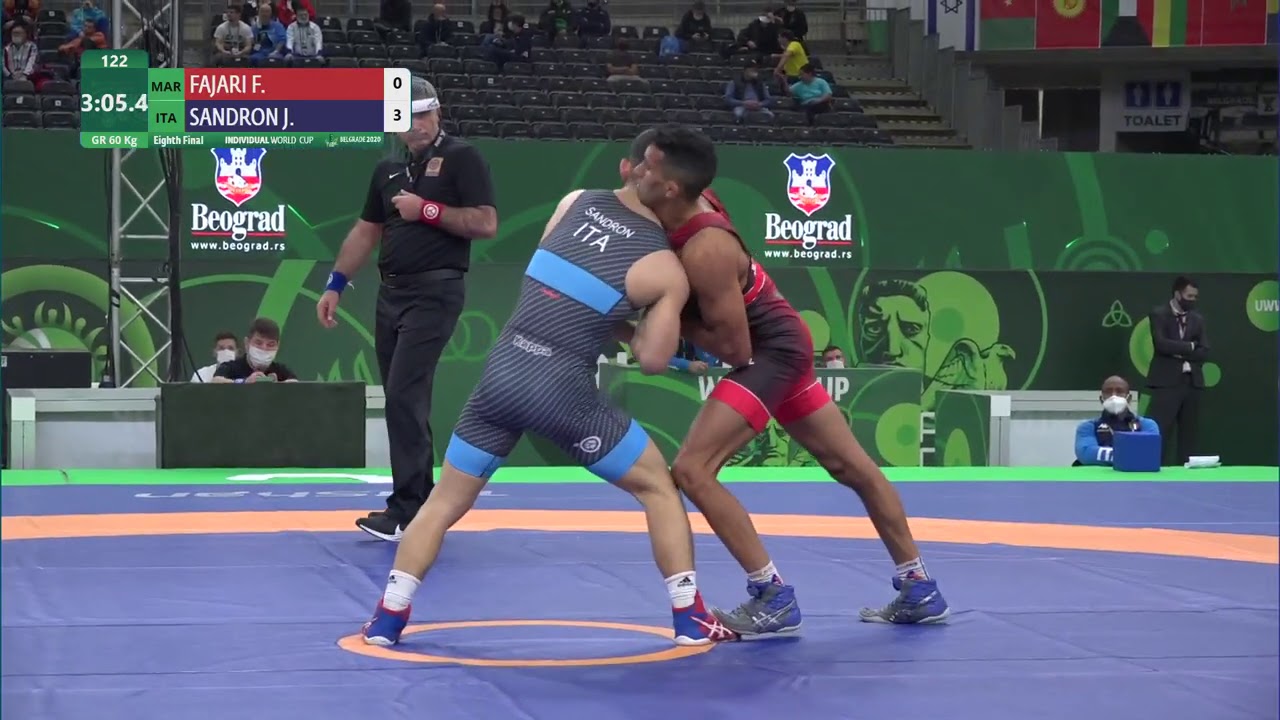 1/8 GR - 60 kg: F. FAJARI (MAR) v. J. SANDRON (ITA)