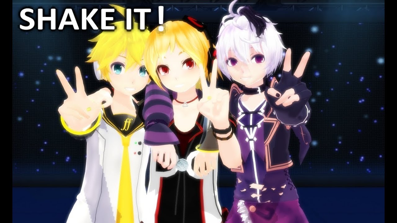 [ MMD VOCA ] Kagamine Len ft. Lui Hibiki and V Flower - Shake It!