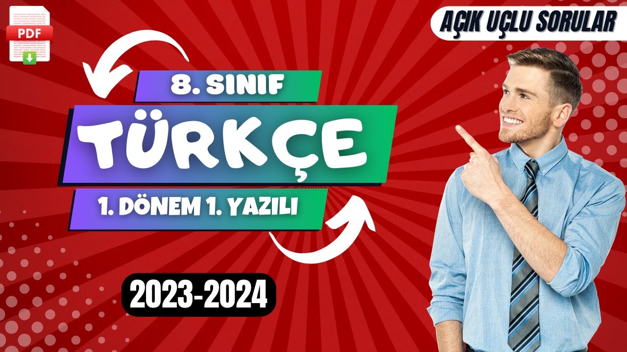 8. Sınıf Türkçe 1. Dönem 1. Yazılı | Açık Uçlu Sorular 2024