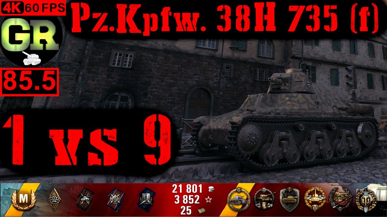 World of Tanks Pz.Kpfw. 38H 735 (f) WoT Replay - 11 Kills 1.2K DMG(Patch 1.5.0)