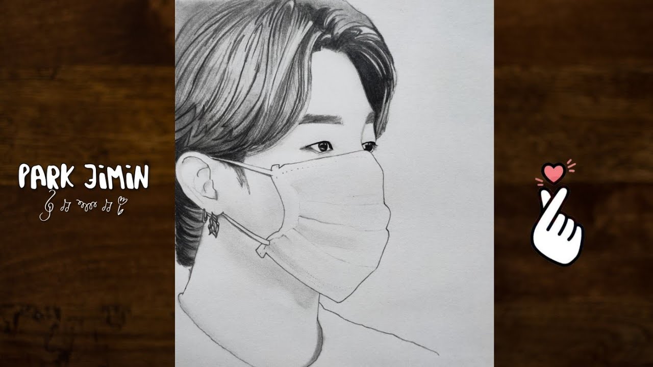 How to draw BTS Jimin (step by step) | K-pop sketch | Learn to draw face drawing of a boy