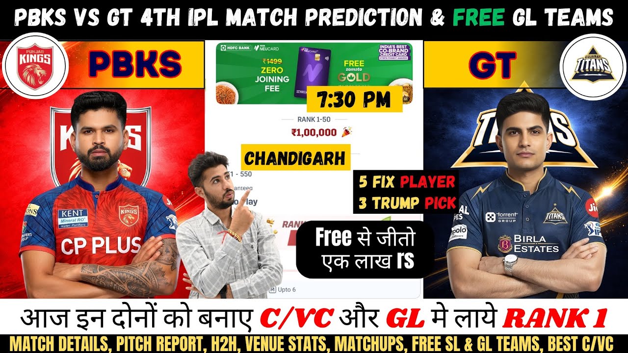 PBKS vs GT Dream11 Team, PBKS vs GT IPL 4th Match Analysis , Punjab vs Gujrat Dream11 Team #pbksvsgt