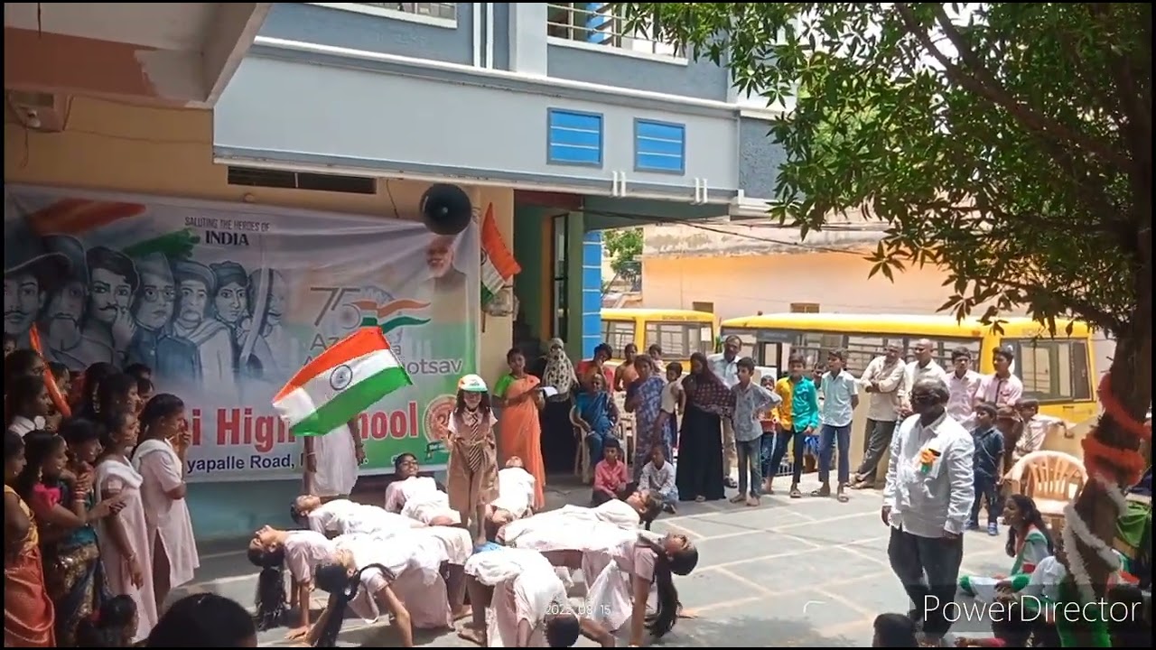 pyramid formations by girls in Sri Sai high school
