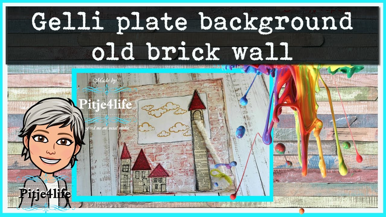 Gelli Arts mixed media old brick wall technique Art journal page