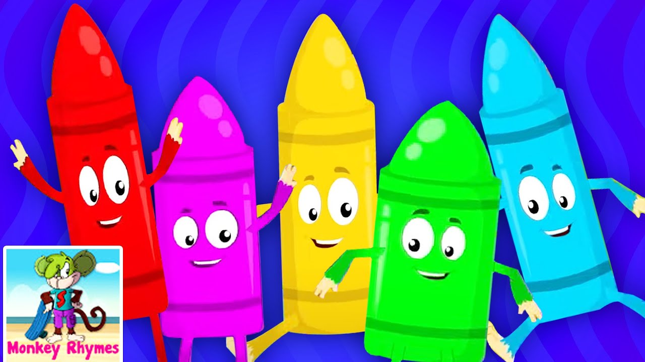 Five Little Crayons | Crayons Colors Song For Kids | Nursery Rhymes and Baby Songs For Children