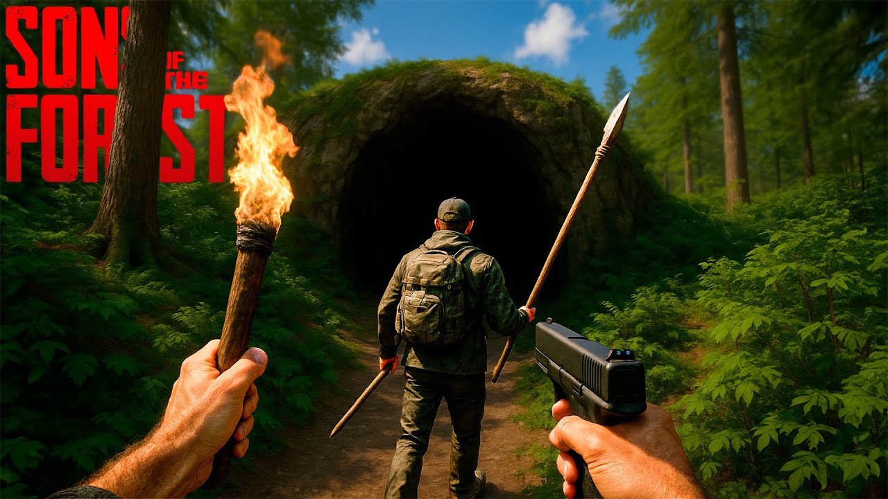 DIA 04 | ENTRAMOS NA PRIMEIRA CAVERNA e FOI SINISTRO! - Sons Of The Forest