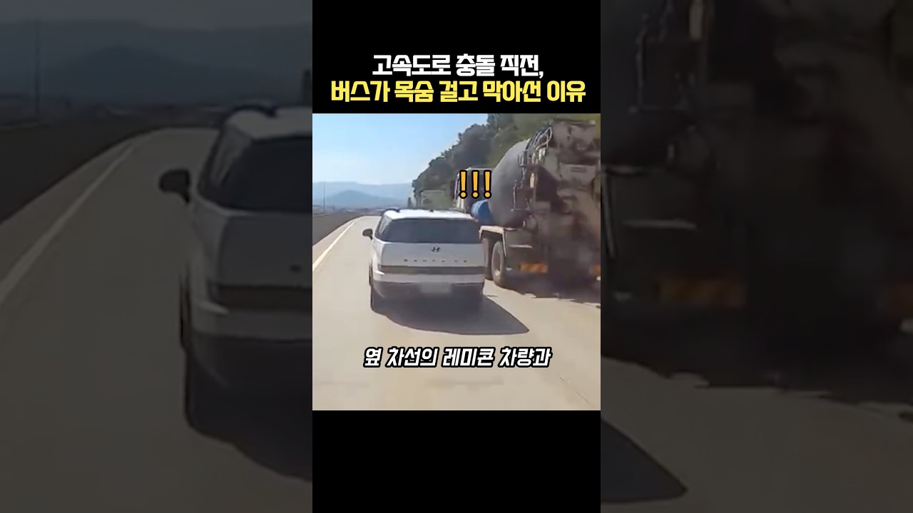 고속도로 충돌 직전, 버스가 목숨 걸고 막아선 이유