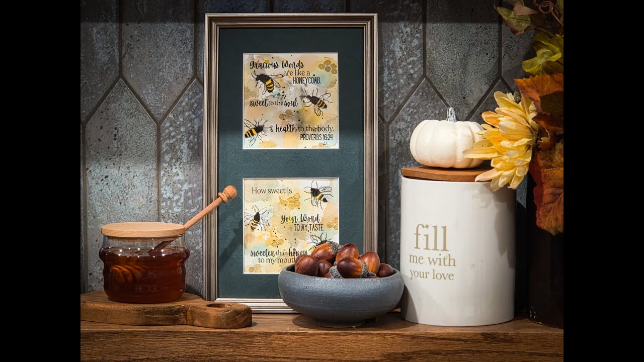 Watercolor honeybees 