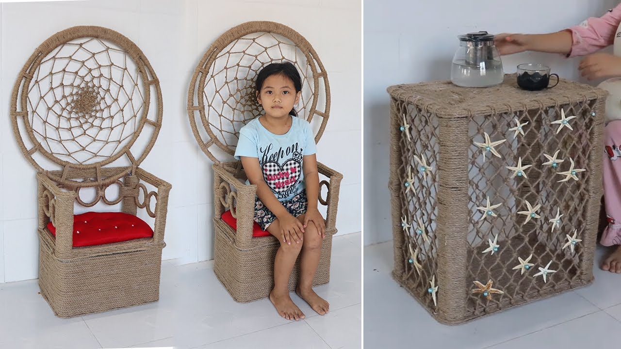 Amazing Reuse Ideas Milk Crates into Table & Chair | Jute Craft Ideas