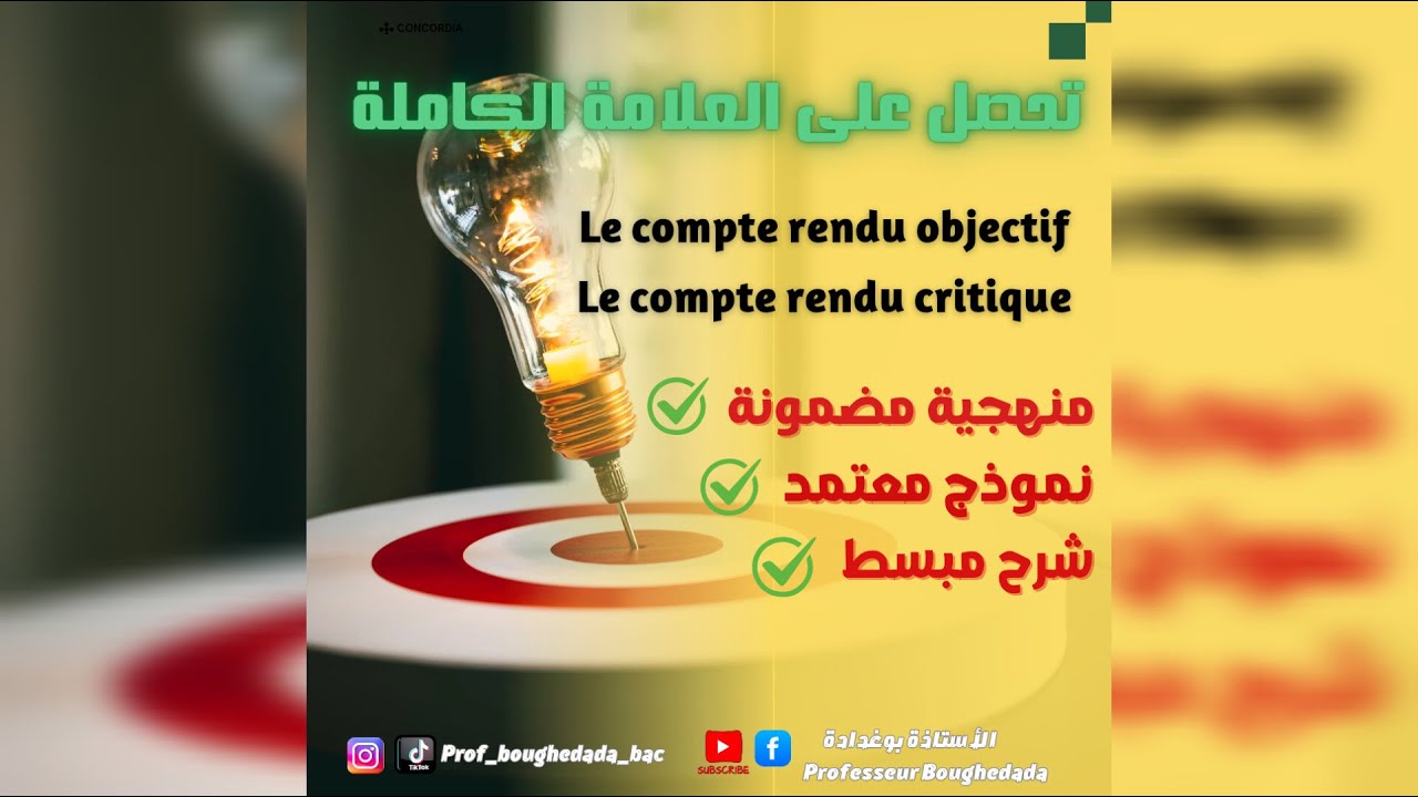 Le compte rendu objectif /Le compte rendu critique #bac texte historique نموذج مقترح بمنهجية مضمونة